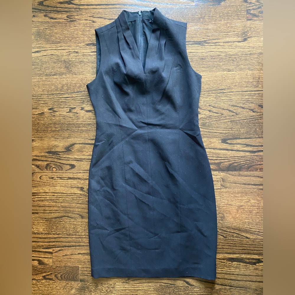 Tahari Black Sleeveless A Line Dress Sz 2